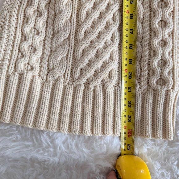 J Crew Handknit Cable Knit Cream Sweater - Picture 5 of 8